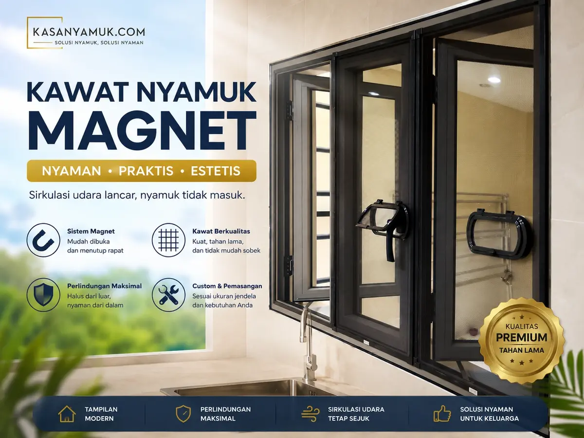 Kawat Nyamuk Jendela Magnetik Bahan Aluminium
